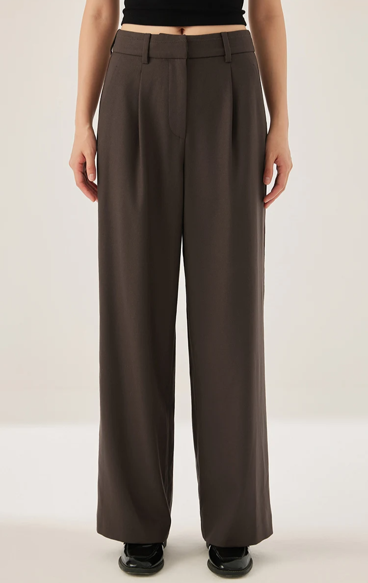 Pantalón Recto de Lana Australiana con Detalle de Cuentas – Invierno