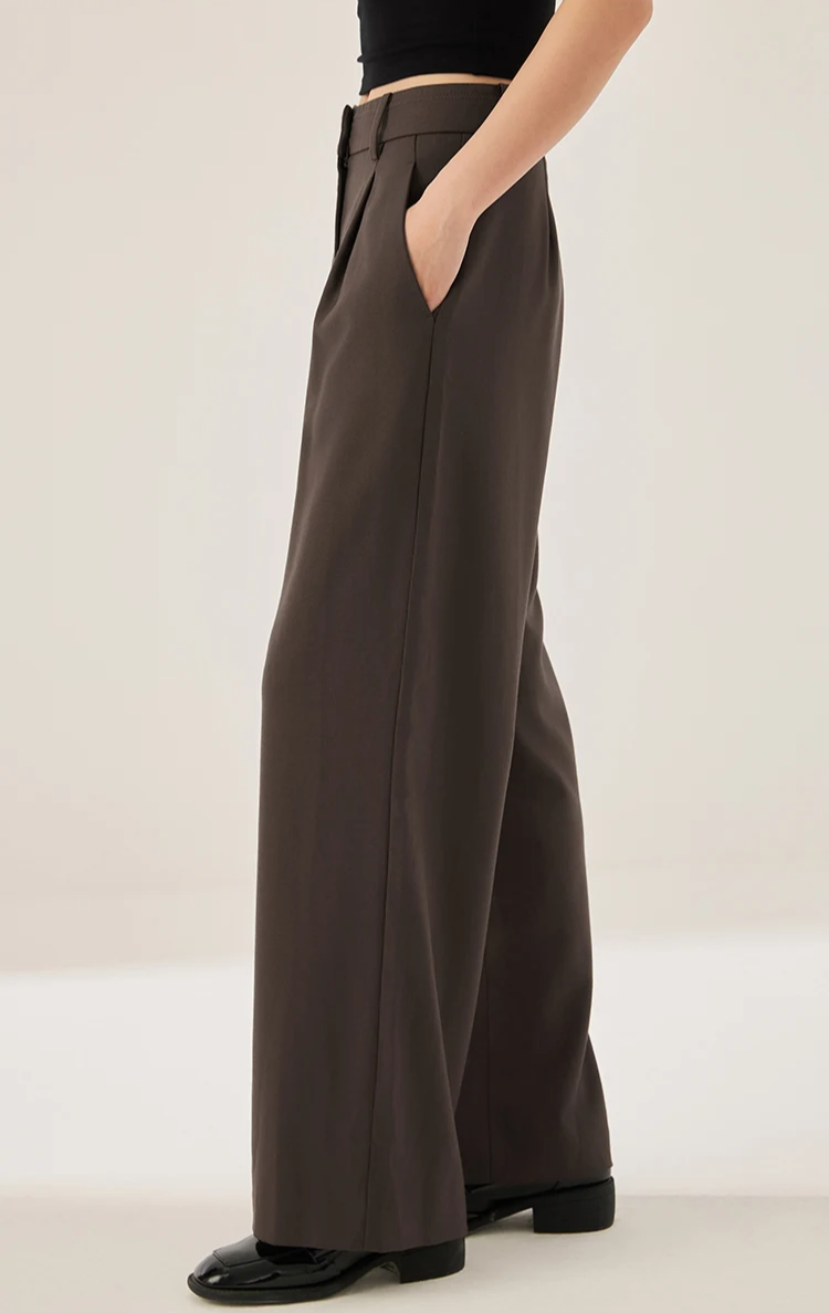 Pantalón Recto de Lana Australiana con Detalle de Cuentas – Invierno
