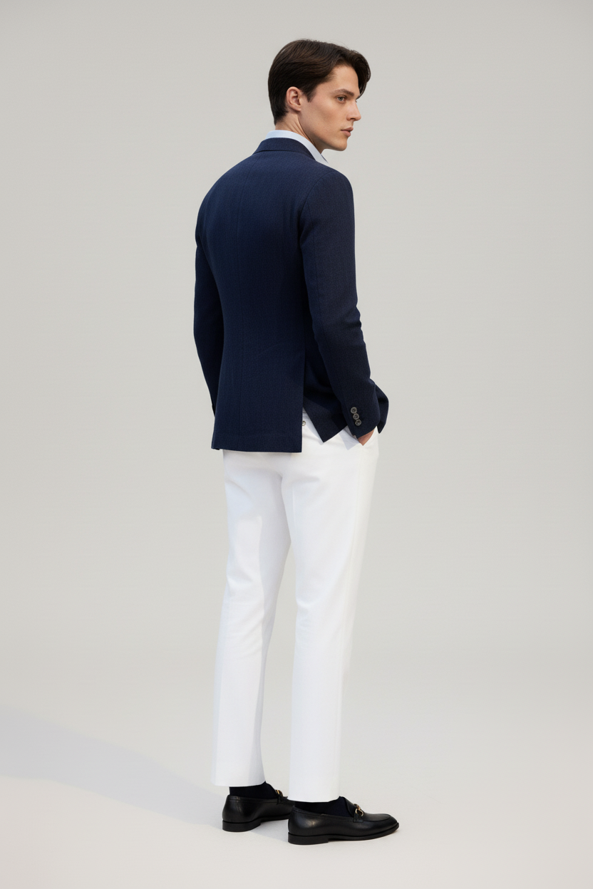 Traje doble pecho regular en lana