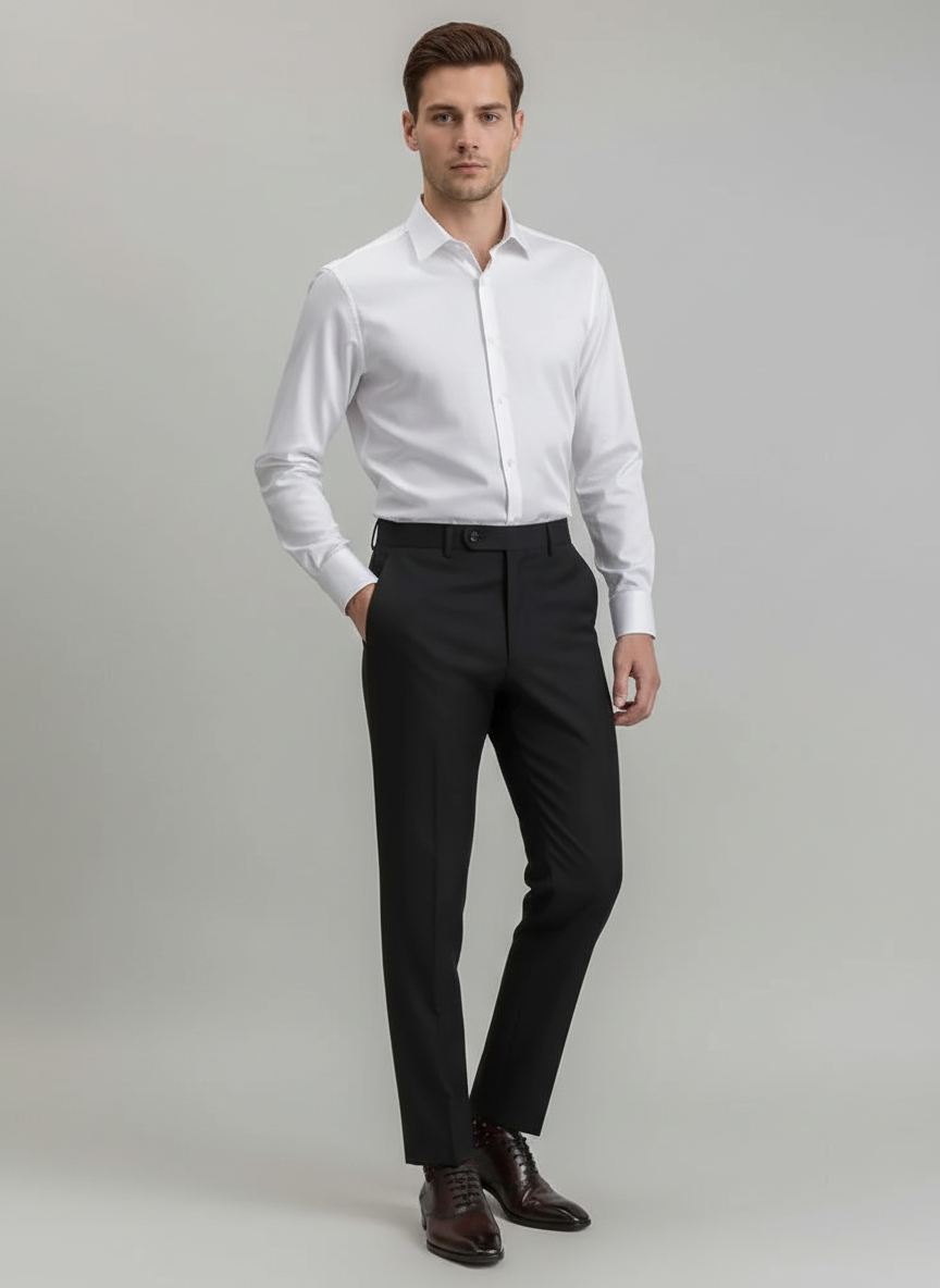 Pantalón de Lana con Lyocell – Corte Plano