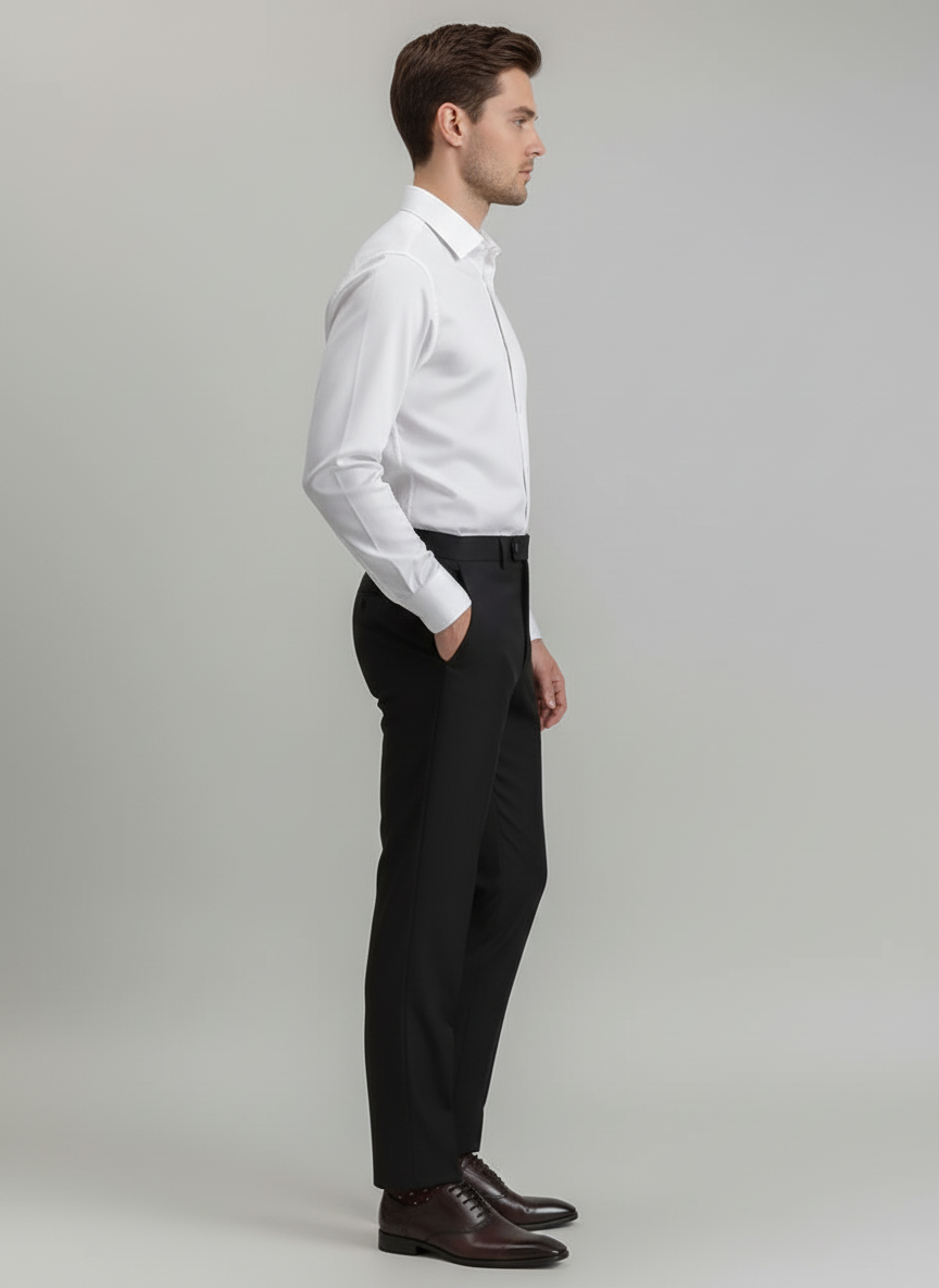 Pantalón de Lana con Lyocell – Corte Plano