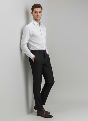 Pantalón de Lana con Lyocell – Corte Plano