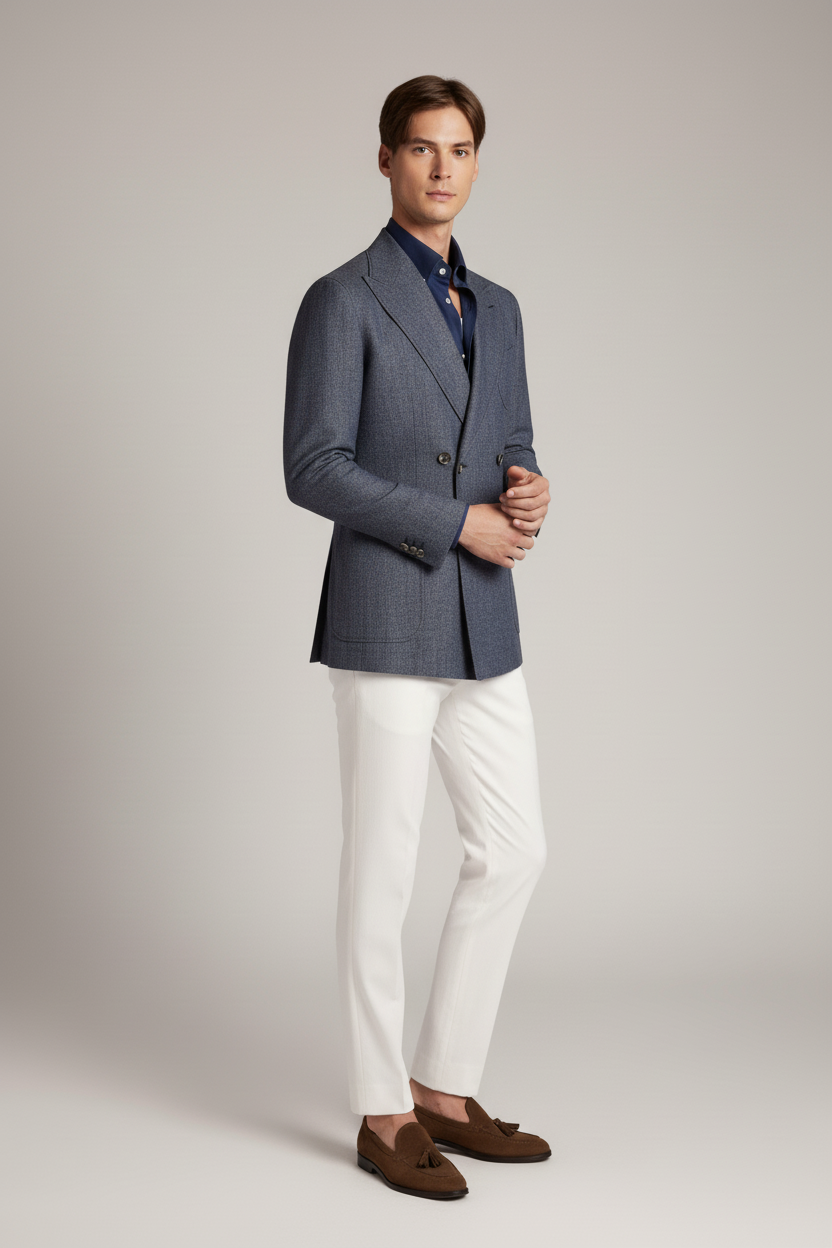 Traje de Lana Pura Doble Pecho · Corte Regular Italiano